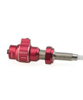 Dope Aluminum Cushion Plunger And Screw On Arrow Rest For Recurve And Takedown Bows With Tight Flight Stability And Crisp Shot Alignment In Fresh Red Kit, side view