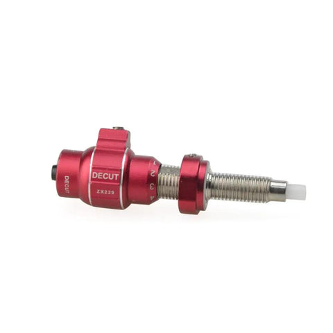 Dope Aluminum Cushion Plunger And Screw On Arrow Rest For Recurve And Takedown Bows With Tight Flight Stability And Crisp Shot Alignment In Fresh Red Kit, side view