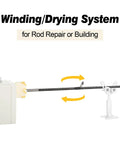 2 Pack Plug In Fishing Rod Repair Machines For Wrapping And Winding Poles With Stepless Speed Adjustment shown in use