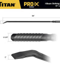 Heavy Duty 48 Inch I Beam Striking Bar With Angled Chisel End And Reinforced Strike Cap Built From Fully Hardened High Carbon Steel