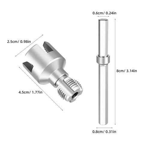 PVC Pipe Threading Tool Kit All In One Internal And External Threader Pro Grade Carbon Steel For Half Inch And Three Quarter Inch Plastic Water Tubes With Precise Threads 2 Piece Set For Quick Plumbing Jobs, silver threader set with size markings