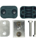 Stauff 33.7mm OD polypropylene pipe clamp kit with SS316 top base plate and metric bolts; includes two clamp halves.