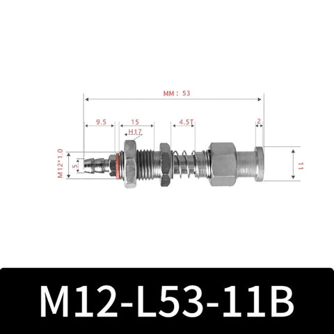 M12 Series Big Head Silicone Vacuum Suction Cup Holder For Industrial Pneumatic Fixtures shown with measurement details.