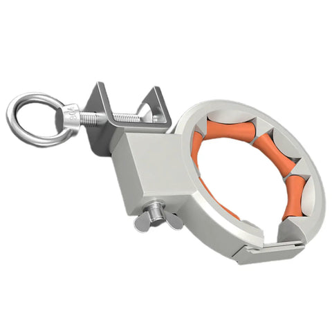 Bridge Cable Guide Tool With 65mm Opening Roller And 330 Degree Adjustable Clamp For Construction Wiring And Conduits Smooth Spindle Rollers That Prevent Wire Abrasion And Fit Inner Outer Edges For Multi Angle Pulling, stainless steel clamp with orange roller