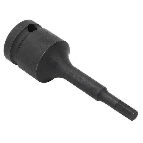 1/2-inch hex bit socket adapter for impact wrench, side view, 42CrMo alloy, black finish.