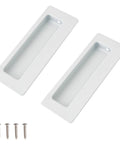 2 Pack Rectangular Recessed Concealed Door Handles 115mm Embedding Sliding Cabinet Pulls Stainless Steel With Screws