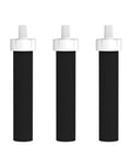 Budget Friendly Replacement Water Bottle Filter for Brita BB06, 3 Pack, showing three black filters with white tops.