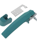 Stobaza Commercial Oven Handle For Drying Cabinet Industrial Grade Stainless Steel Grip with green ergonomic knob and mounting hardware.