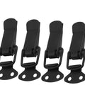 4 Pack Spring Loaded Toggle Latch Clips Hasp Kit for Cabinets Doors Windows Lids, heavy duty black set, easy install included