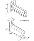 Technical drawing of Drawer Track Back Plate For Side Mounted Drawer Glides 3/8 Inch Wide By 1 Inch Tall Openings Fits 3/8 By 1 Inch Tracks