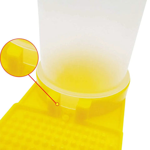 Close-up of Three Pack Beehive Water Dispenser For Beekeeping Entrance Feeder with highlighted detail, plastic material.