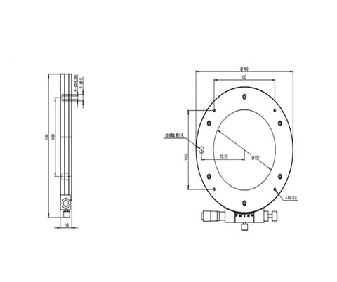 Dead Nuts Accurate Rotary Tilt Table For Standard Cnc Mills Top Shelf Aluminum Alloy angle positioning diagram with dimensions.