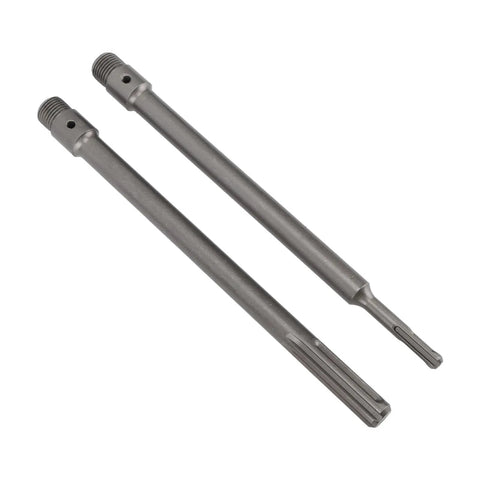 Durable 9 Pcs Concrete Hole Saw Drill Bit Kit With Tungsten Steel Core For Brick And Stone Projects Covering Sizes From 30 Mm To 100 Mm Perfect Tool To Make Big Holes Fast And Efficient On Hard Surfaces. Two tungsten steel shanks for masonry hole saw kit