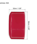Red 32 By 58 mm Roller Skate Wheels With 608RS Bearings 82A PU Quad Skate Replacement For Indoor Or Outdoor Use side view