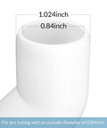 Half Inch PVC Pipe Fittings 45 Degree Elbows Furniture Grade For DIY Shelves Garden Frames White showing dimensions