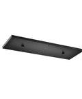 Five Pendant Light Linear Canopy Kit With Plug And Play Easy Install For Multi Pendant Lighting On Kitchen Island Includes One Outlet Box And Mounting Hardware Matte Black Finish, underside view of matte black canopy.