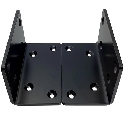 Built Different Rock Solid Heavy Duty L Brackets Black Steel Corner Supports Two Pack, 5mm thickness, designed for cabinetry.