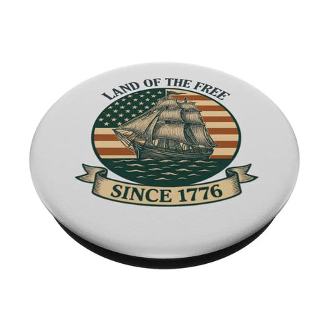Patriotic US Flag Sailboat PopGrip Adhesive Phone Grip For Red White And Blue Fourth Of July Celebration Easy On And Off