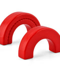 Red silicone tow hook covers, 2-pack for Silverado 1500 2007-2026 and GMC Sierra 1500 2007-2018, sleek durable look, easy install.