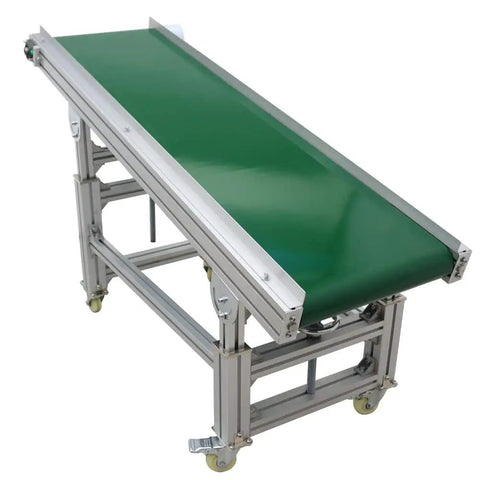 PVC Inclined Wall Conveyor Belt With Adjustable Speed For Industrial Transport, Desktop Conveyor Machine, 59 Inch By 15.7 Inch, 120W 110V, Green