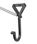 Heavy Duty Wrought Iron Coat Hook With A Distressed Bronze Look Hand Forged Wall Mount Rack Built Tough Rust Proof Construction, close-up detail.