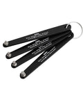 Ultra Low Profile Hex Drive Handle Four Piece Set with chrome finish and carbon steel grip on white background, fanned view.