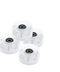 Quad Roller Skate Wheels 4 Pack With Light Up RGB Bearings For Double Row Skating Urethane Wheels With Shock Absorption Durable Skating Parts