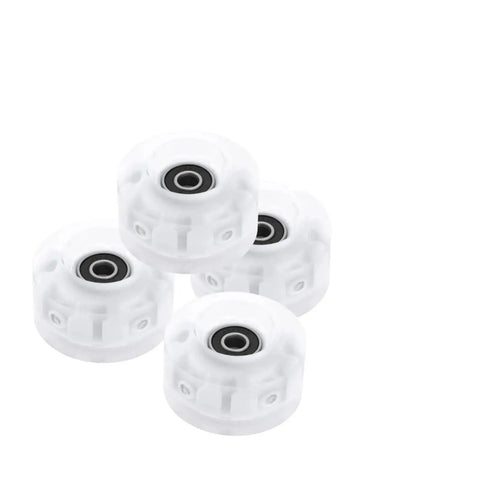 Quad Roller Skate Wheels 4 Pack With Light Up RGB Bearings For Double Row Skating Urethane Wheels With Shock Absorption Durable Skating Parts