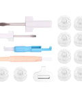 15 Piece Sewing Machine Tool Kit With Bobbins, Screwdrivers, Seam Ripper, Threading Tool And Brush For Home Use And Beginners Easy DIY Sewing Supplies For Quick Repairs And Small Projects, with plastic bobbins and sewing tools