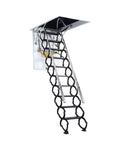 Rock Solid Carbon Steel Attic Ladder, telescoping design, 80X120cm, retractable loft stairs for mezzanine access.