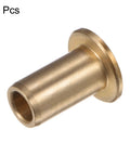 Two Pack Bronze Flange Bearing Sleeve Bushing With 8mm Bore And 12mm OD, 25mm Long, 20mm Flange Dia, 2mm Flange Thick, Self Lubricating For Heavy Duty Industrial Equipment
