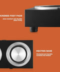 Close-up of the Heavy Duty Commercial Coffee Maker With Double Hot Plate Pot Warmer showing thickened foot pads and heating base.