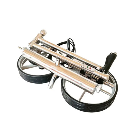 Heavy Duty Electric Golf Caddy, 3 Wheel Folding Frame, folded design with two wheels, compact for storage and transport.