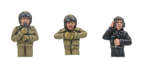 Three US tank commander miniatures for M3 Lee Medium Tank Model Kit 1 56 Scale 28mm US Army Plastic Bolt Action Miniature