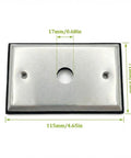 Image of metal wall plate for 2 Pack Dusk To Dawn Outdoor Lighting Sensor Switch with dimensions 115mm x 71mm, installation size 17mm.