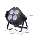 Heavy Duty 200W LED Flood Light Featuring Smooth Adjustable 25 Degree Beam Angle For Nightlife Bars Theater Stages And Commercial Venues Crisp 5600K Cool White Aluminum Spotlight with 4 LEDs and a sturdy bracket.