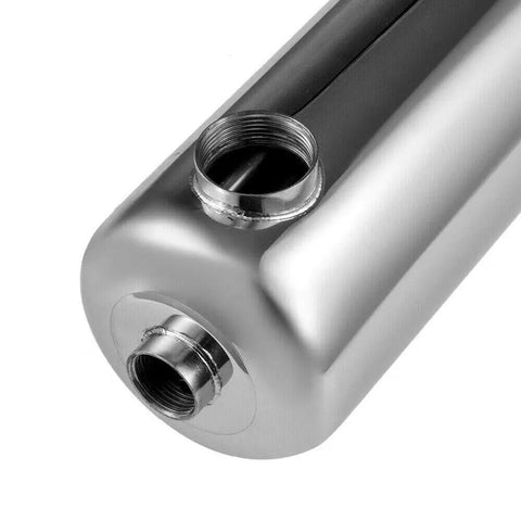 Pool Heat Exchanger Inline For Pools And Spas Stainless Steel Shell And Tube Heater KBtu Per Hour Hydronic Heating Solution Hot Tub Snow Melting One Half Inch NPT Same Side Ports