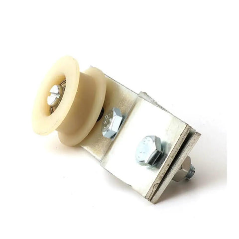 Awesome Pulley Chain Tensioner Bracket Roller Kit Fits 50cc To 80cc Motorized Bike Engine Perfect For Upgrading Your Push Bicycle With Super Smooth And Durable Transmission Performance. beige nylon roller bracket with metal mount