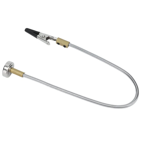 Heavy Duty Flexible Welding Auxiliary Clamp With Alloy Steel Arms And Magnetic Base For Secure Electronic Work Tabletop Vise showing clamp with flexible arm and magnetic base.