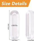 Size details of Clear PU Self-Adhesive Recessed Finger Pulls 4 Pack Oval Sliding Door Handles for Glass, 3x1 inches, 0.4 inch thick