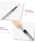 Close-up of stainless steel rice grain sampling probe showing pointed tip and handle with interconnected trough