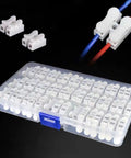 Push Quick Wire Connector Kit 55 Piece Boxed Set With Spring Type Cable Connectors White Terminal Block for DIY projects