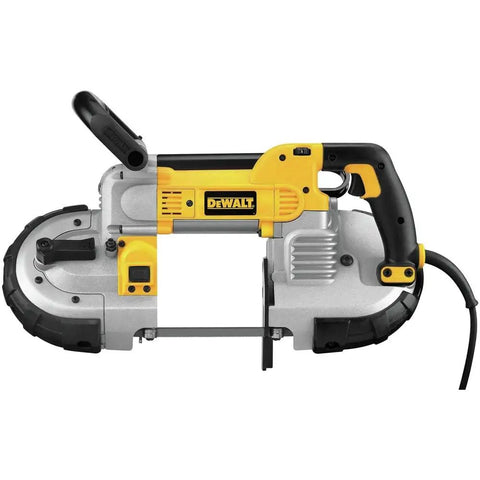 Portable Band Saw With 10 Amp Motor Delivers Deep Cuts Up To 5 Inches Rugged Jobsite Workhorse Featuring Steel Shroud And Rubber Bumpers For Durable Guards And Easy Cutting Of Rectangular Or Round Stock