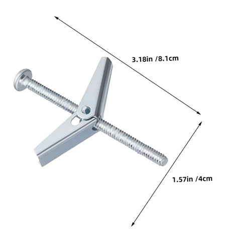 Heavy Duty Drywall Toggle Bolts Kit With Thirty Sets Wall Anchors For Secure Mounting And No Fuss Install At Home Or Office Durable Design Versatile For Hanging Shelves Pictures Cables And Office Gear, 3.18in bolt