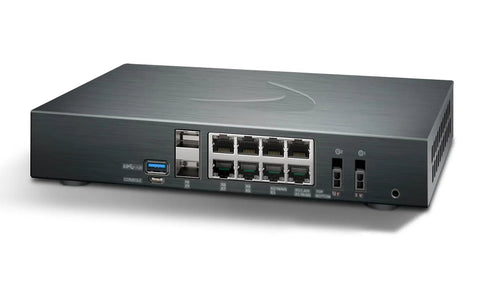 Big Time Next Gen Network Firewall Delivering Four Gigabit Speeds With A Slick Three Year Advanced Secure Upgrade Bundle back view with port connections