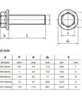 Heavy Duty M12 X 35mm Stainless Steel Hex Flange Bolt With Serrated Flange And Built Tough Grip For Easy Installation On Any Project Badass Fastener That Keeps Everything Tight And Secure technical diagram with dimensions and specifications.