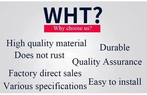 Text graphic listing benefits of Heavy Duty Stainless Steel Slide Barrel Bolt Gate Latch Four Pack Quick Install Yard Security Lock.