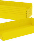 Plastic Nesting Shelf Bins Set 24 Inch By 11 Inch By 4 Inch Yellow 6 Pack Tough Storage Boxes For Shelves Cabinets Garage And Under Sink Organization Today
