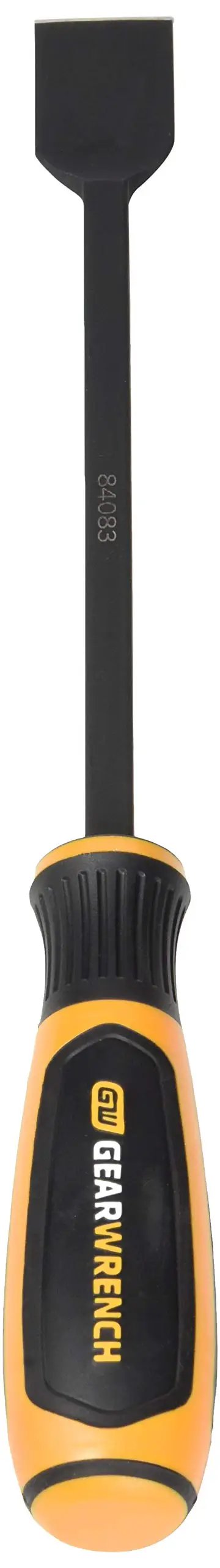 Wide scraper from 4 Piece Dual Material Wide Scraper Set With Comfortable Grip Handles, Oil And Solvent Resistant, Black Oxide Coated Blades For Corrosion Resistance, Heavy Duty Scrapers For Gaskets, Adhesives And Paint Removal 84080H.