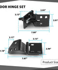 Heavy Duty Front Door Hinge Set In Matte Black Paint Fits Chevy And Gmc Pickup Suburban K5 Blazer Jimmy 1967 To 72 dimensions shown